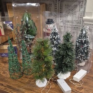 Department 56 And Various Brand Christmas Village Trees- 9 In Total